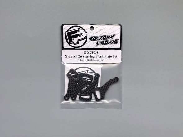 Factory Pro X-Ray X4 2026 Steering Block Plate Set (FL, FR, RL, RR)