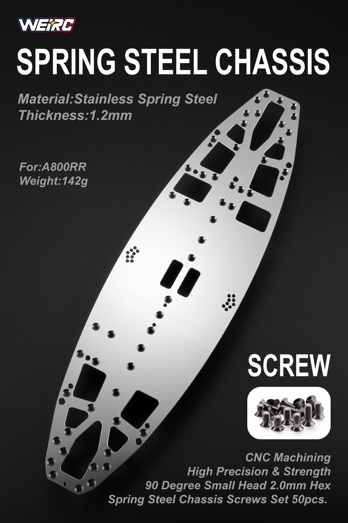 WEIRC Awesomatix A800R 1.2mm Steel Chassis And Screw Kit – KWR